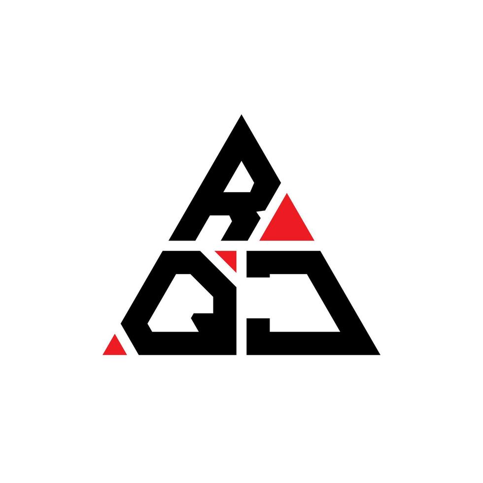 diseño de logotipo de letra triangular rqj con forma de triángulo. monograma de diseño de logotipo de triángulo rqj. plantilla de logotipo de vector de triángulo rqj con color rojo. logotipo triangular rqj logotipo simple, elegante y lujoso.