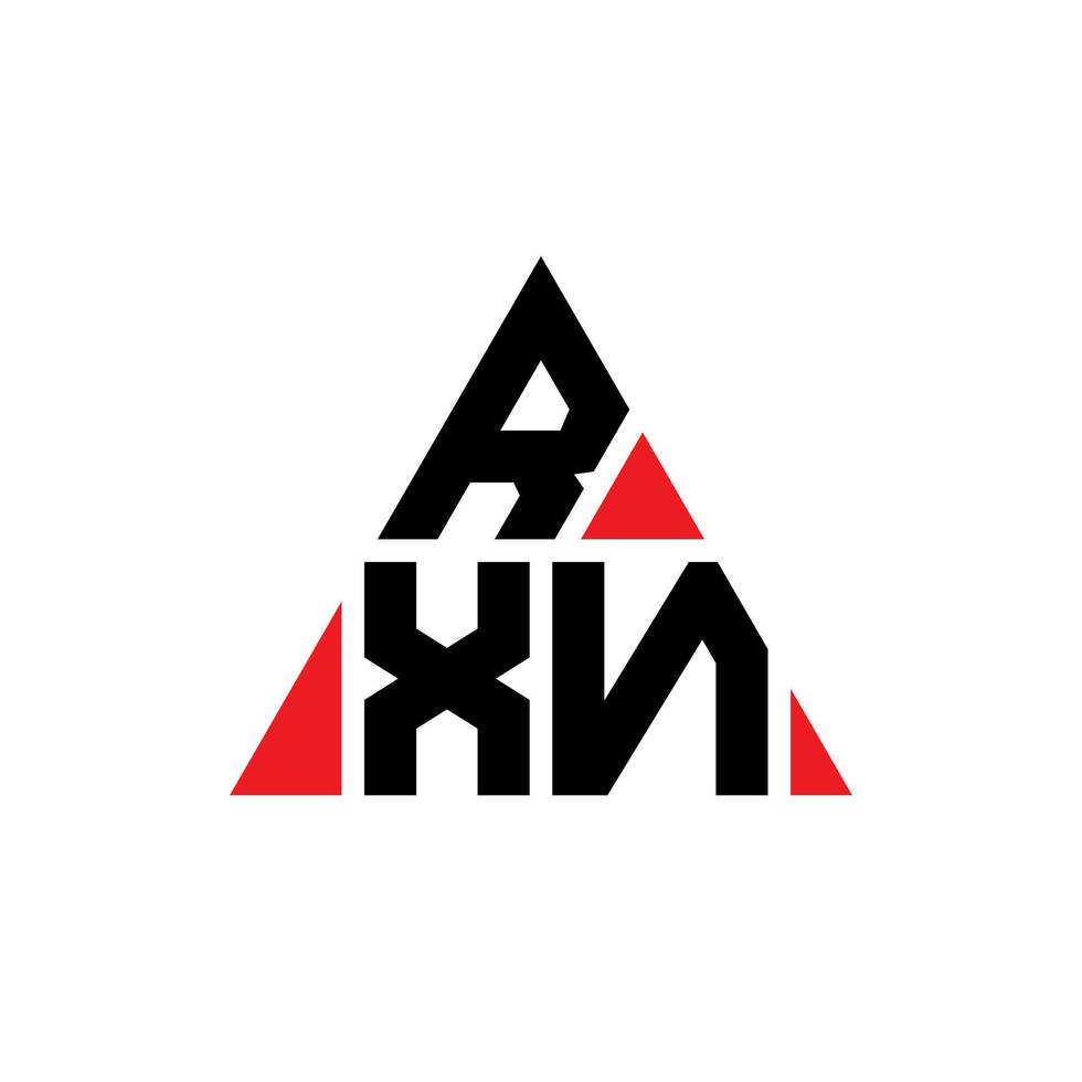 Diseño de logotipo de letra triangular rxn con forma de triángulo. monograma de diseño de logotipo de triángulo rxn. plantilla de logotipo de vector de triángulo rxn con color rojo. logotipo triangular rxn logotipo simple, elegante y lujoso.