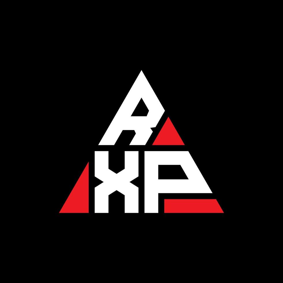 RXP triangle letter logo design with triangle shape. RXP triangle logo design monogram. RXP triangle vector logo template with red color. RXP triangular logo Simple, Elegant, and Luxurious Logo.