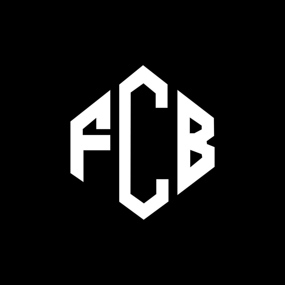 diseño de logotipo de letra fcb con forma de polígono. diseño de logotipo de forma de cubo y polígono fcb. fcb hexagon vector logo plantilla colores blanco y negro. Monograma fcb, logotipo empresarial y inmobiliario.