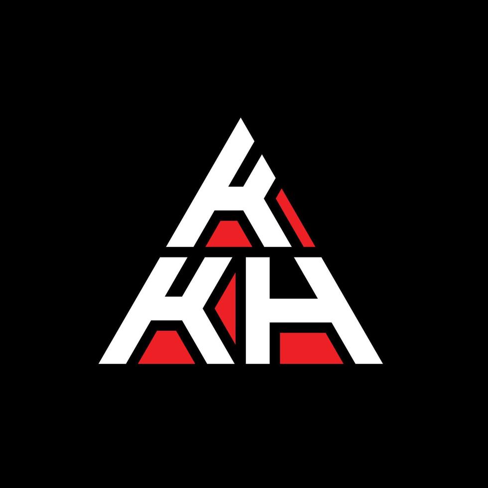 diseño de logotipo de letra triangular kkh con forma de triángulo. monograma de diseño del logotipo del triángulo kkh. plantilla de logotipo de vector de triángulo kkh con color rojo. logotipo triangular kkh logotipo simple, elegante y lujoso.