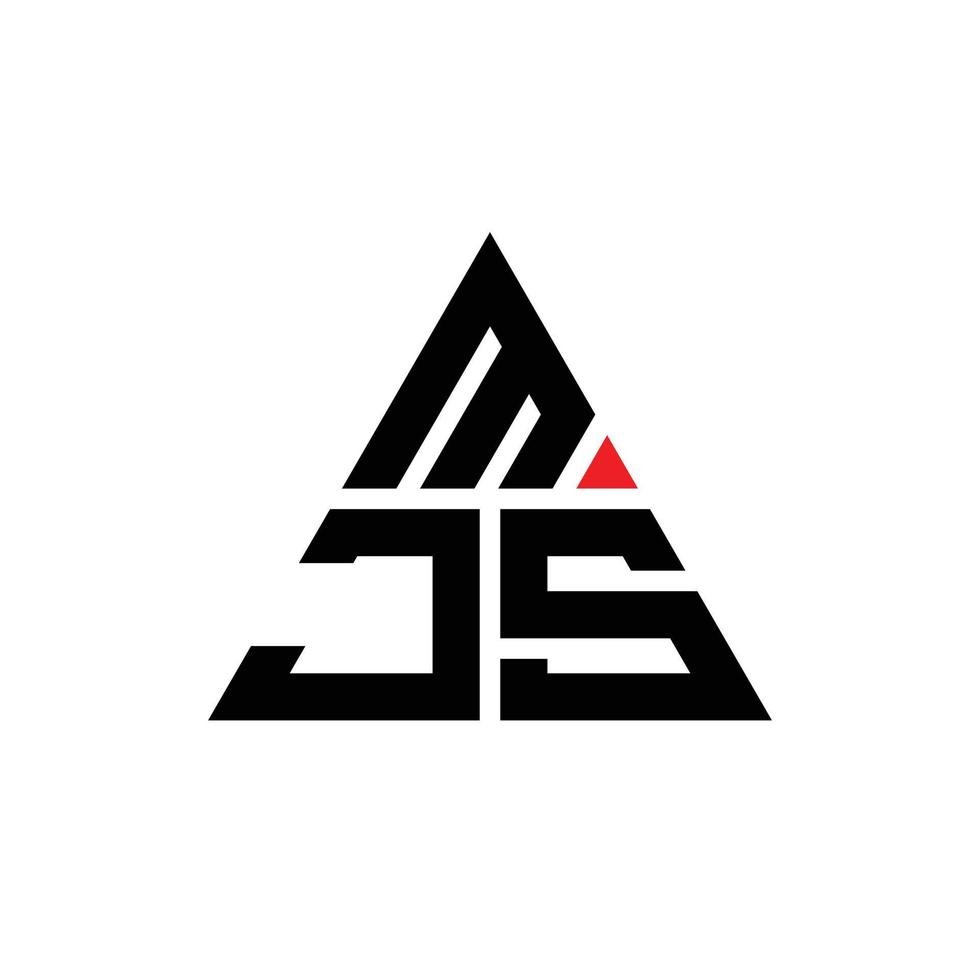 Diseño de logotipo de letra triangular mjs con forma de triángulo. monograma de diseño de logotipo de triángulo mjs. plantilla de logotipo de vector de triángulo mjs con color rojo. logotipo triangular mjs logotipo simple, elegante y lujoso.