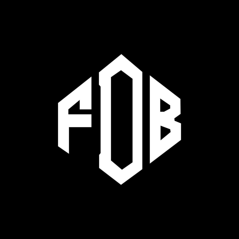 FDB letter logo design with polygon shape. FDB polygon and cube shape logo design. FDB hexagon vector logo template white and black colors. FDB monogram, business and real estate logo.