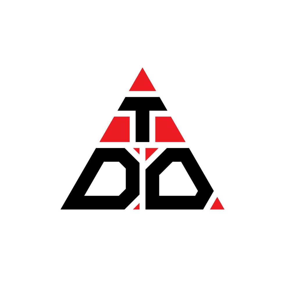 diseño de logotipo de letra triangular tdo con forma de triángulo. monograma de diseño de logotipo de triángulo tdo. plantilla de logotipo de vector de triángulo tdo con color rojo. logotipo triangular tdo logotipo simple, elegante y lujoso.