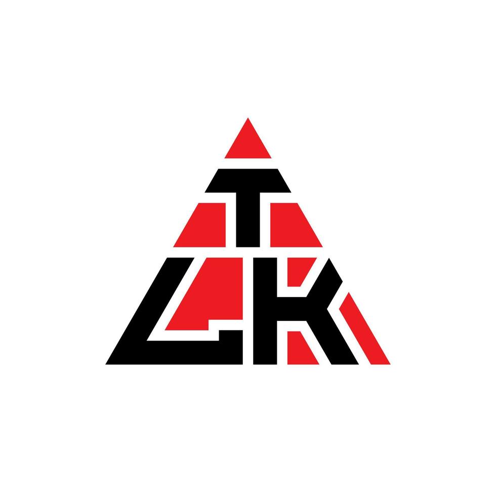 TLK triangle letter logo design with triangle shape. TLK triangle logo design monogram. TLK triangle vector logo template with red color. TLK triangular logo Simple, Elegant, and Luxurious Logo.