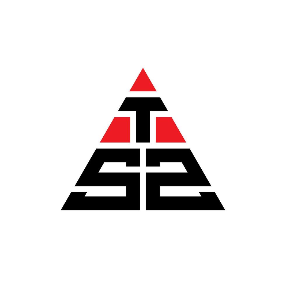 diseño de logotipo de letra triangular tsz con forma de triángulo. monograma de diseño del logotipo del triángulo tsz. plantilla de logotipo de vector de triángulo tsz con color rojo. logotipo triangular tsz logotipo simple, elegante y lujoso.