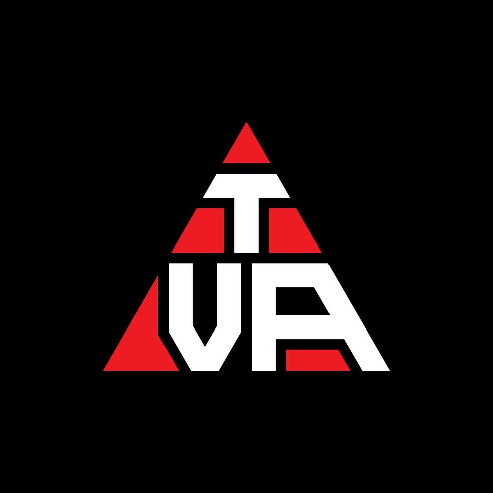 diseño de logotipo de letra triangular tva con forma de triángulo. monograma de diseño de logotipo de triángulo tva. plantilla de logotipo de vector de triángulo tva con color rojo. logo triangular tva logo simple, elegante y lujoso.