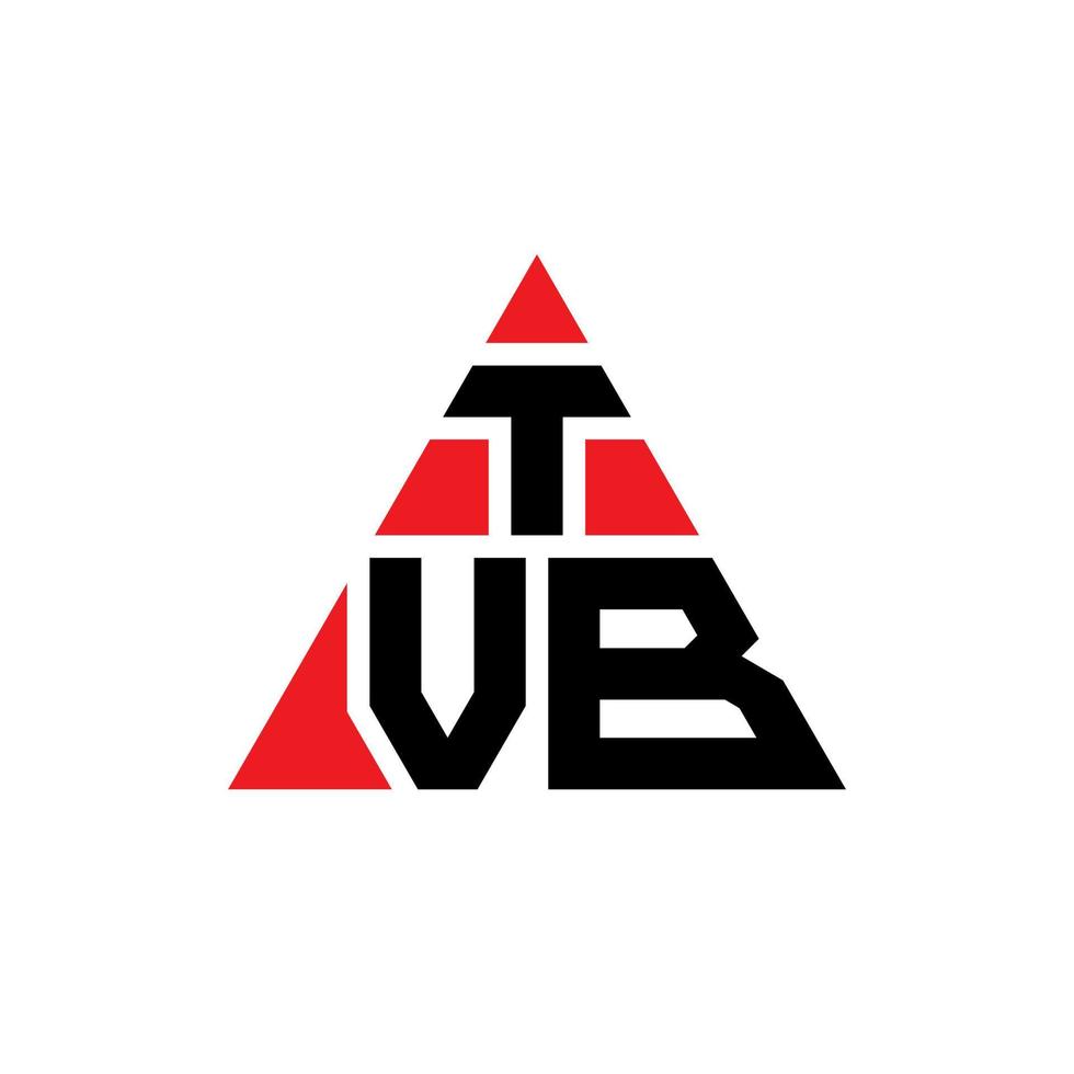 diseño de logotipo de letra triangular tvb con forma de triángulo. monograma de diseño del logotipo del triángulo tvb. plantilla de logotipo de vector de triángulo tvb con color rojo. logotipo triangular tvb logotipo simple, elegante y lujoso.