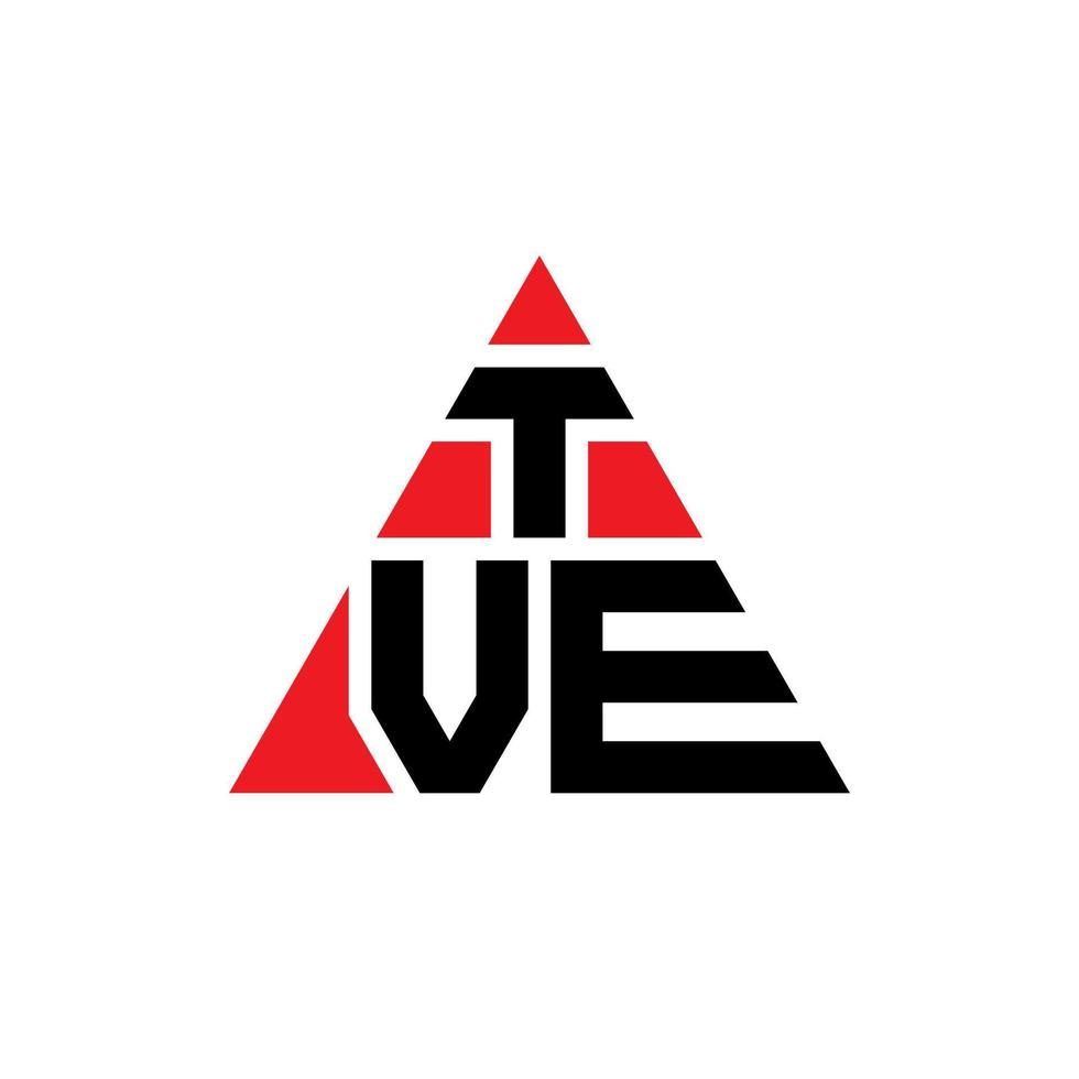 diseño de logotipo de letra triangular tve con forma de triángulo. monograma de diseño de logotipo de triángulo de tve. plantilla de logotipo de vector de triángulo tve con color rojo. logotipo triangular tve logotipo simple, elegante y lujoso.