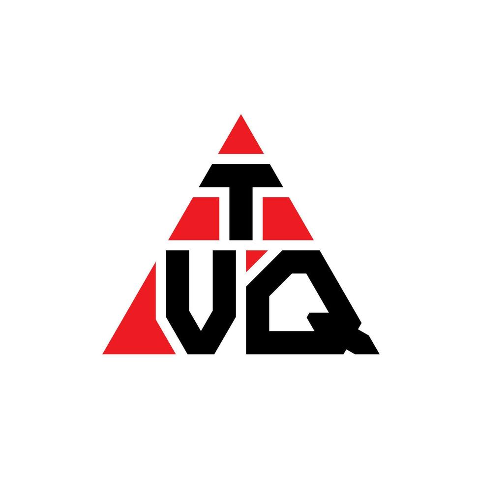 diseño de logotipo de letra triangular tvq con forma de triángulo. monograma de diseño del logotipo del triángulo tvq. plantilla de logotipo de vector de triángulo tvq con color rojo. logotipo triangular tvq logotipo simple, elegante y lujoso.