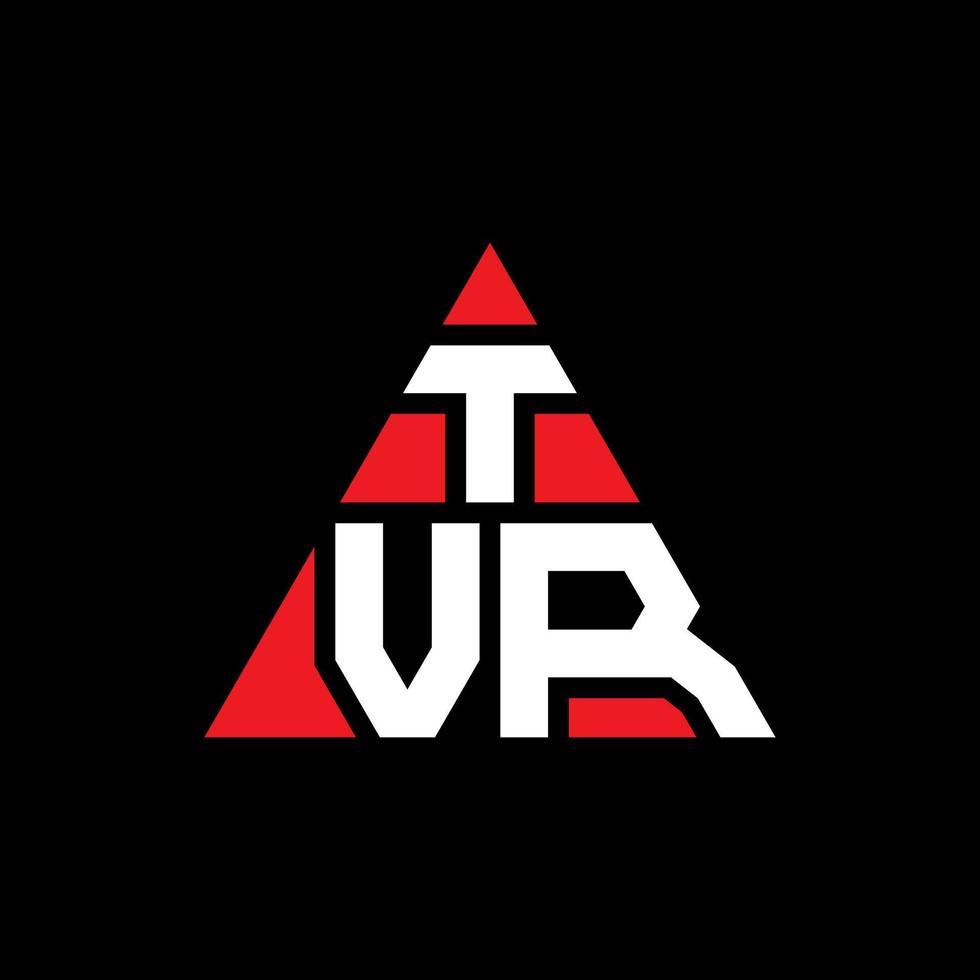diseño de logotipo de letra triangular tvr con forma de triángulo. monograma de diseño del logotipo del triángulo tvr. plantilla de logotipo de vector de triángulo tvr con color rojo. logo triangular tvr logo simple, elegante y lujoso.