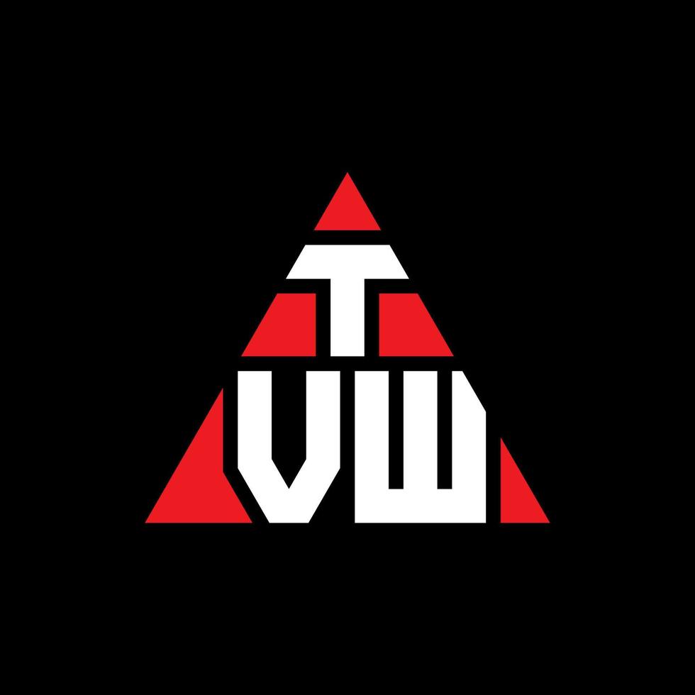 tvw diseño de logotipo de letra triangular con forma de triángulo. monograma de diseño de logotipo de triángulo tvw. plantilla de logotipo de vector de triángulo tvw con color rojo. logotipo triangular tvw logotipo simple, elegante y lujoso.