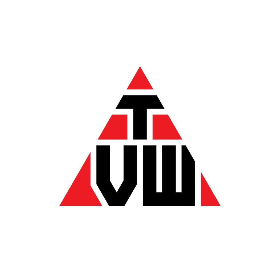 tvw diseño de logotipo de letra triangular con forma de triángulo. monograma de diseño de logotipo de triángulo tvw. plantilla de logotipo de vector de triángulo tvw con color rojo. logo triangular tvw logo simple, elegante y lujoso.