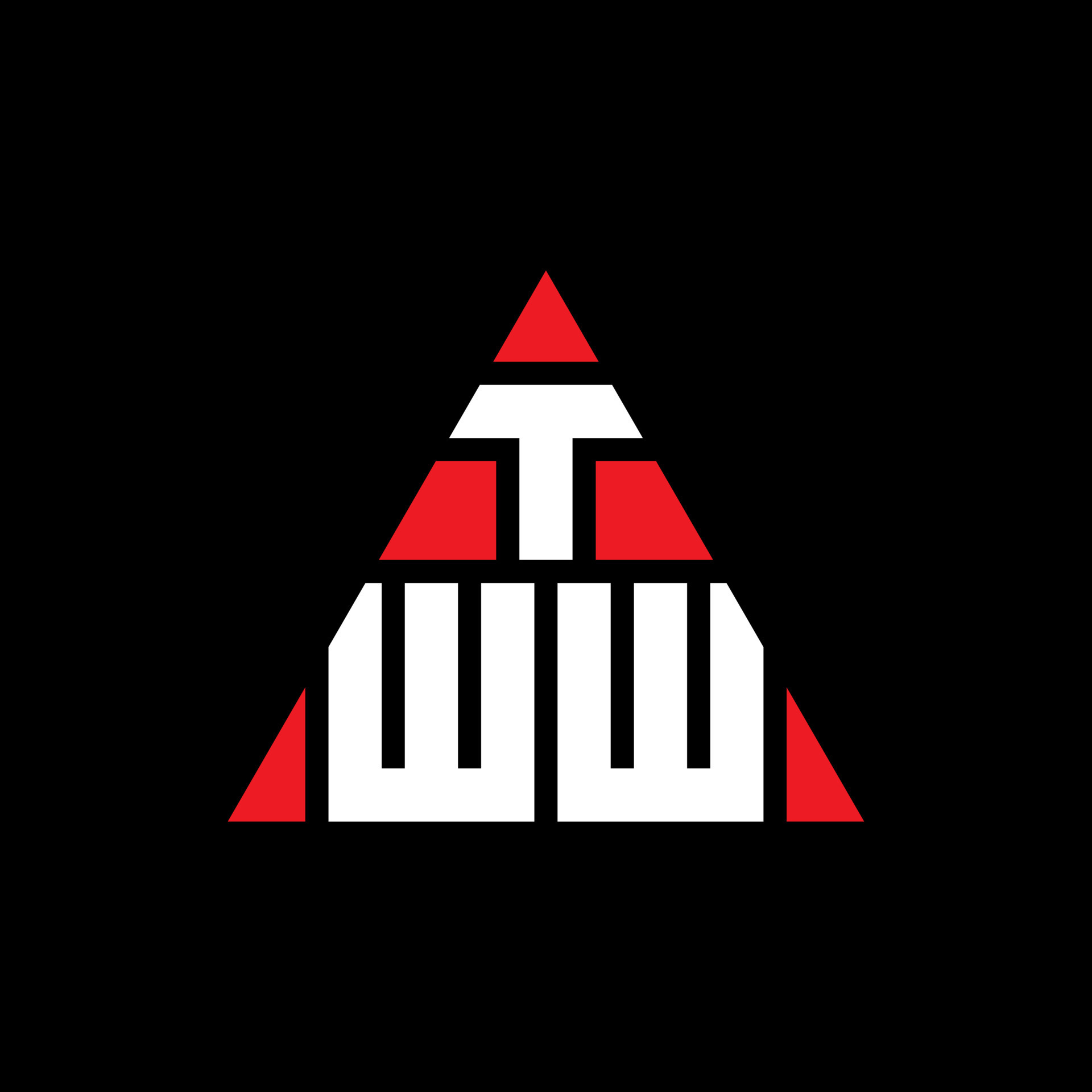 TWW triangle letter logo design with triangle shape. TWW triangle logo