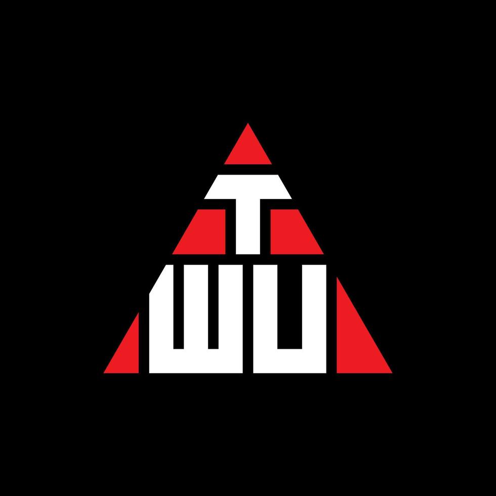 TWU triangle letter logo design with triangle shape. TWU triangle logo design monogram. TWU triangle vector logo template with red color. TWU triangular logo Simple, Elegant, and Luxurious Logo.