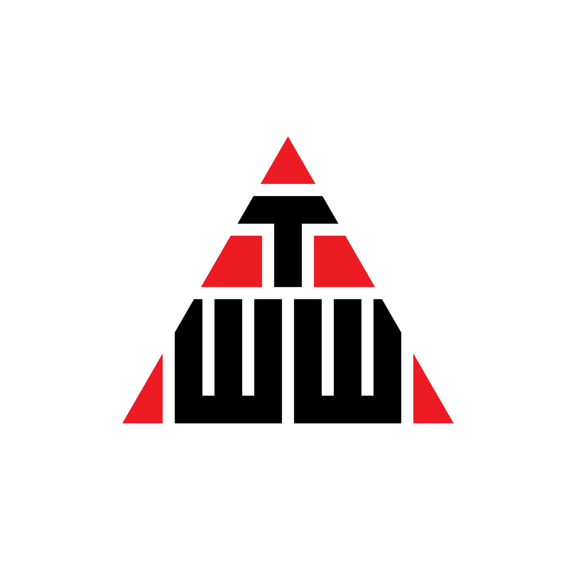 TWW triangle letter logo design with triangle shape. TWW triangle logo