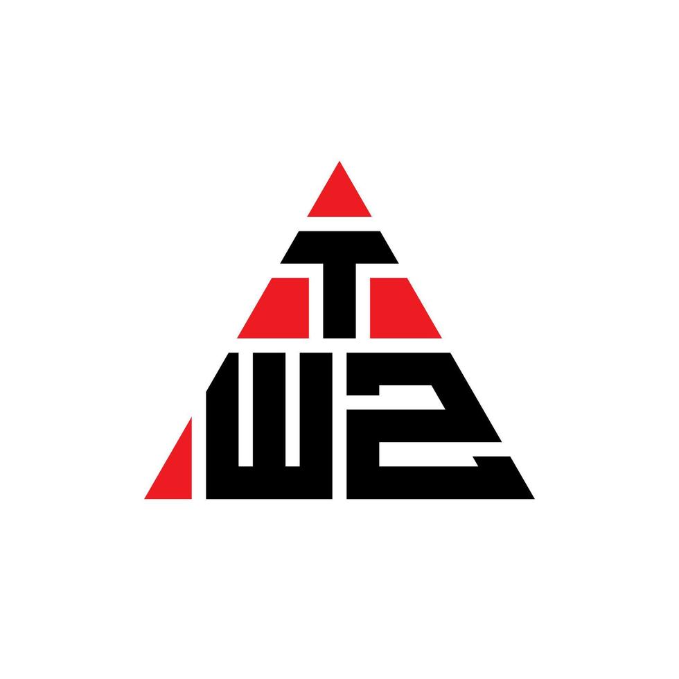 diseño de logotipo de letra triangular twz con forma de triángulo. monograma de diseño de logotipo de triángulo twz. plantilla de logotipo de vector de triángulo twz con color rojo. logotipo triangular twz logotipo simple, elegante y lujoso.