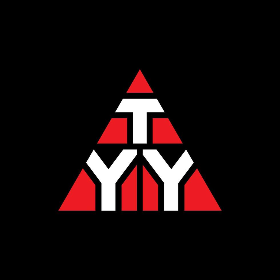 TYY triangle letter logo design with triangle shape. TYY triangle logo design monogram. TYY triangle vector logo template with red color. TYY triangular logo Simple, Elegant, and Luxurious Logo.