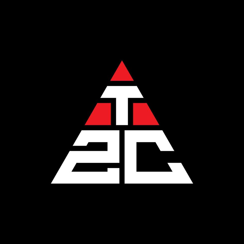TZC triangle letter logo design with triangle shape. TZC triangle logo design monogram. TZC triangle vector logo template with red color. TZC triangular logo Simple, Elegant, and Luxurious Logo.