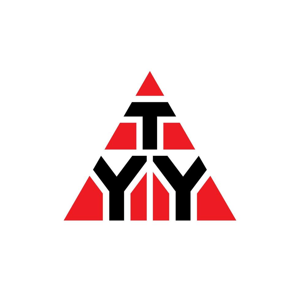 TYY triangle letter logo design with triangle shape. TYY triangle logo design monogram. TYY triangle vector logo template with red color. TYY triangular logo Simple, Elegant, and Luxurious Logo.
