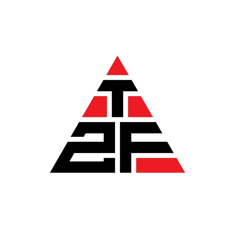 diseño de logotipo de letra triangular tzf con forma de triángulo. monograma de diseño del logotipo del triángulo tzf. plantilla de logotipo de vector de triángulo tzf con color rojo. logotipo triangular tzf logotipo simple, elegante y lujoso.