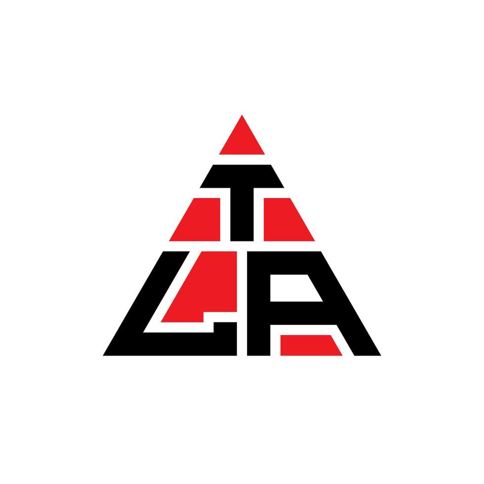 diseño de logotipo de letra de triángulo tla con forma de triángulo. monograma de diseño del logotipo del triángulo tla. plantilla de logotipo de vector de triángulo tla con color rojo. logotipo triangular tla logotipo simple, elegante y lujoso.