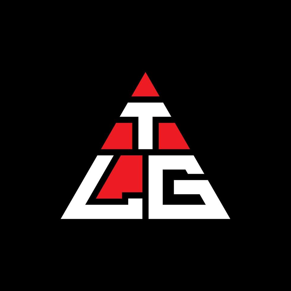 diseño de logotipo de letra de triángulo tlg con forma de triángulo. monograma de diseño de logotipo de triángulo tlg. plantilla de logotipo de vector de triángulo tlg con color rojo. logotipo triangular tlg logotipo simple, elegante y lujoso.