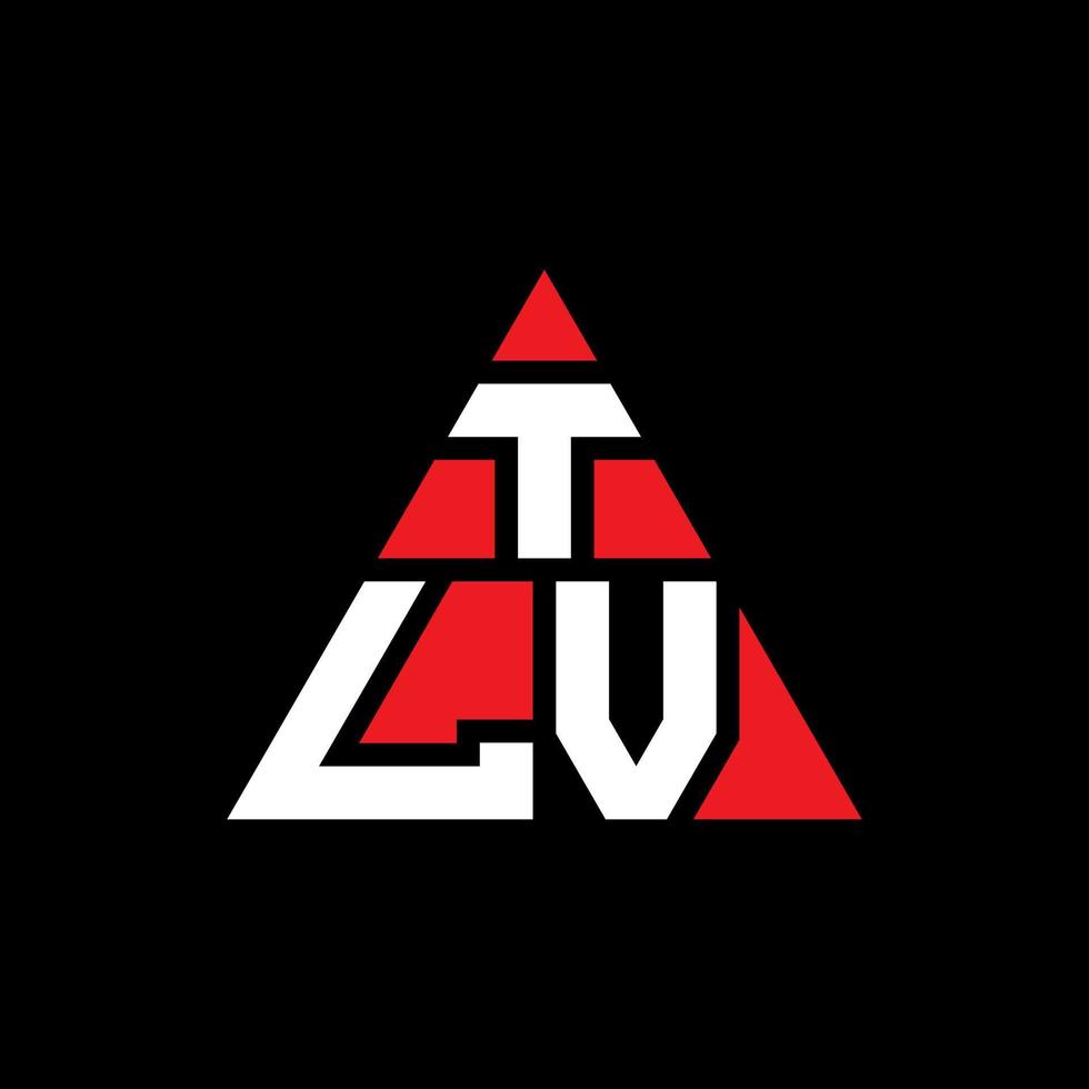 diseño de logotipo de letra triangular tlv con forma de triángulo. monograma de diseño de logotipo de triángulo tlv. plantilla de logotipo de vector de triángulo tlv con color rojo. logotipo triangular tlv logotipo simple, elegante y lujoso.