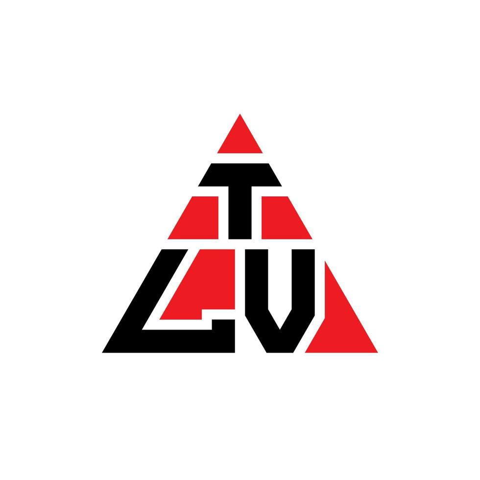 diseño de logotipo de letra triangular tlv con forma de triángulo. monograma de diseño de logotipo de triángulo tlv. plantilla de logotipo de vector de triángulo tlv con color rojo. logotipo triangular tlv logotipo simple, elegante y lujoso.