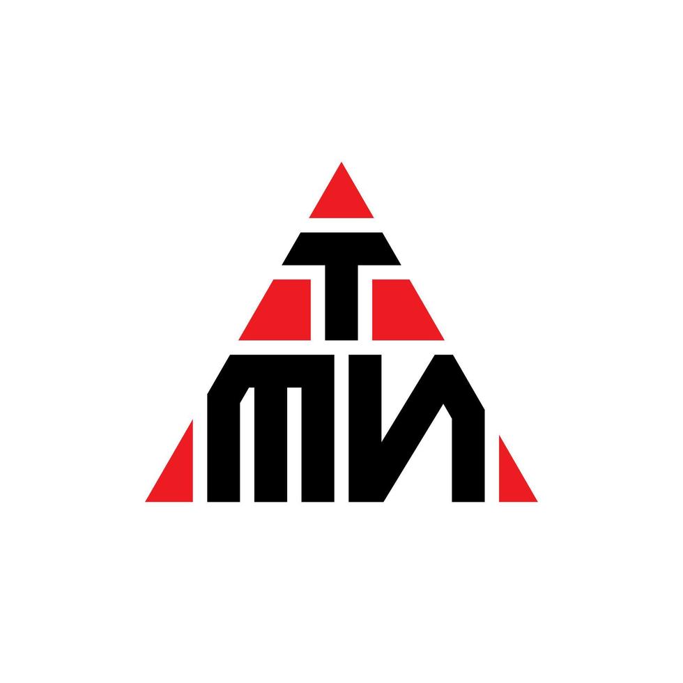 diseño de logotipo de letra triangular tmn con forma de triángulo. monograma de diseño de logotipo de triángulo tmn. plantilla de logotipo de vector de triángulo tmn con color rojo. logotipo triangular tmn logotipo simple, elegante y lujoso.
