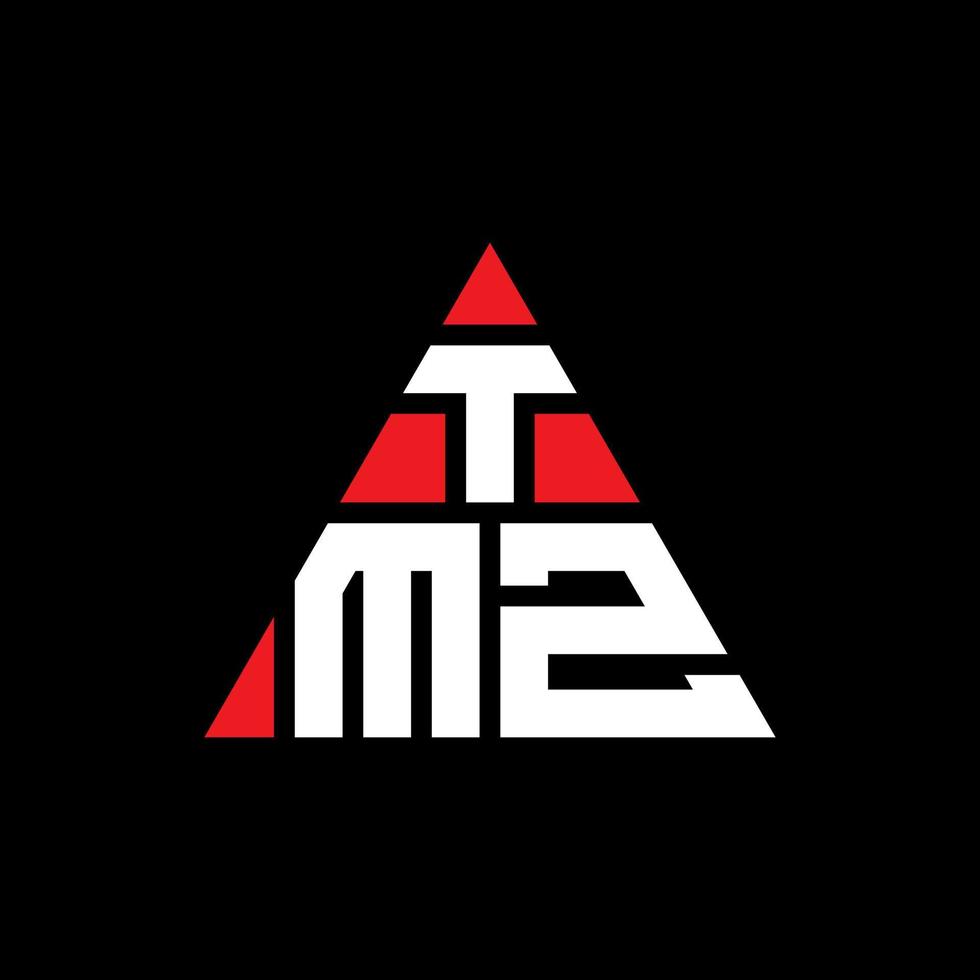TMZ triangle letter logo design with triangle shape. TMZ triangle logo
