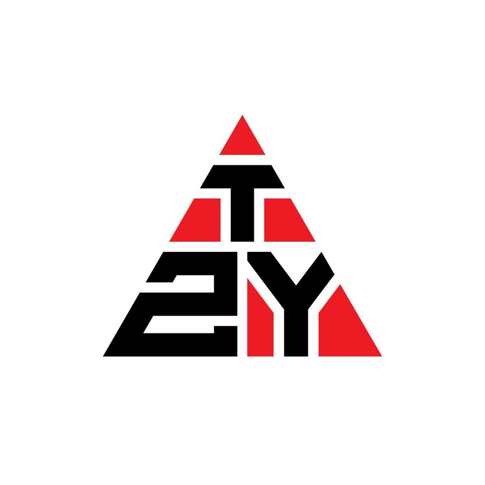 diseño de logotipo de letra de triángulo tzy con forma de triángulo. monograma de diseño de logotipo de triángulo tzy. plantilla de logotipo de vector de triángulo tzy con color rojo. logotipo triangular tzy logotipo simple, elegante y lujoso.