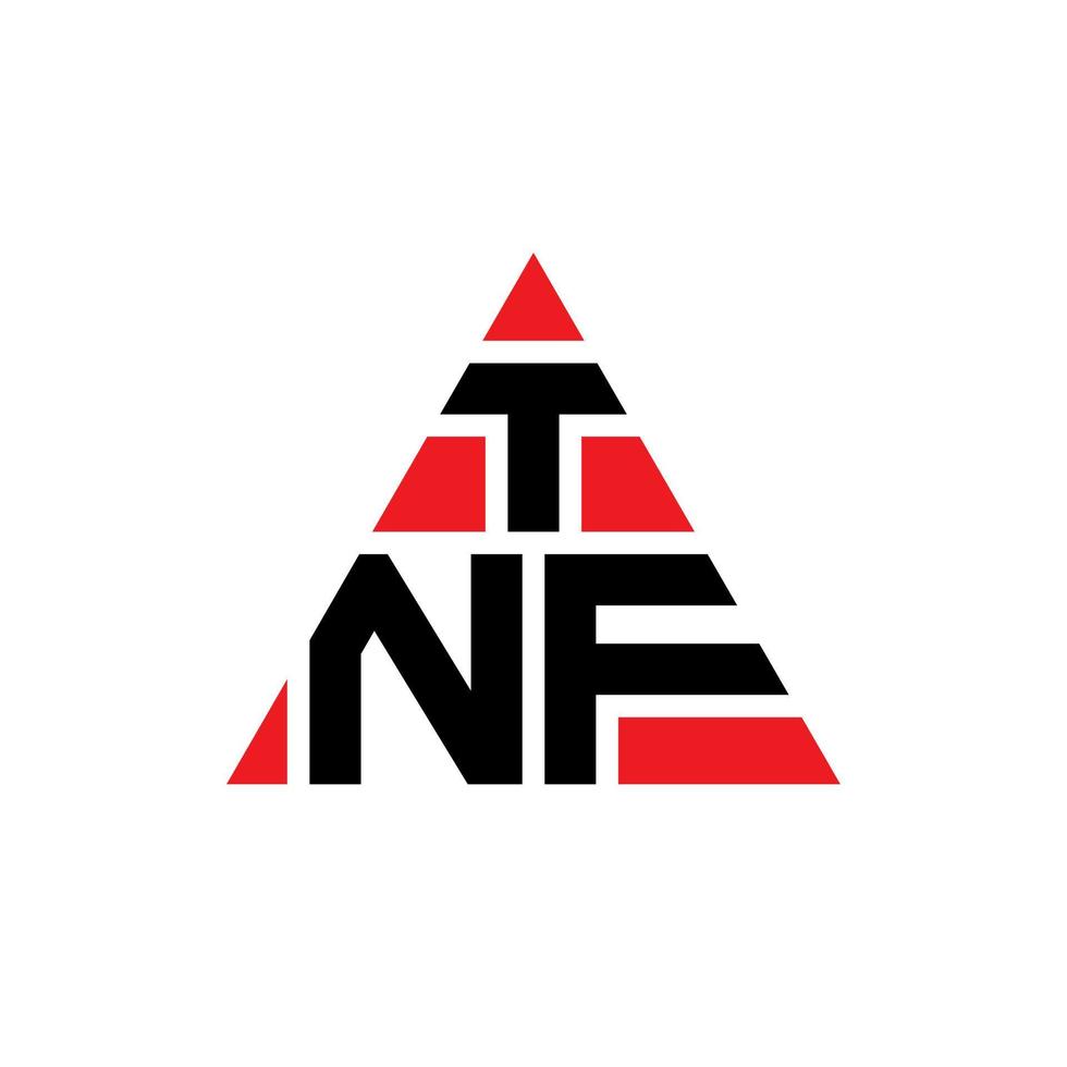 TNF triangle letter logo design with triangle shape. TNF triangle logo design monogram. TNF triangle vector logo template with red color. TNF triangular logo Simple, Elegant, and Luxurious Logo.