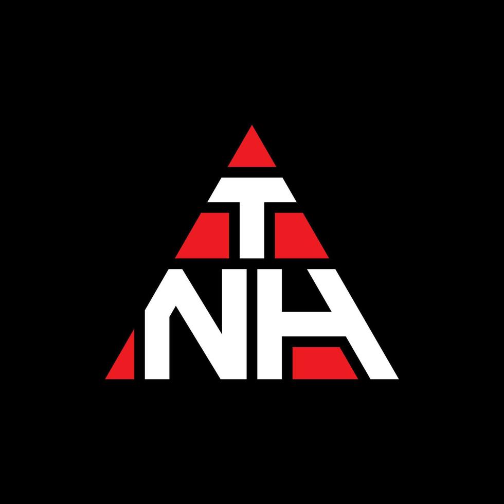 diseño de logotipo de letra de triángulo tnh con forma de triángulo. monograma de diseño de logotipo de triángulo tnh. plantilla de logotipo de vector de triángulo tnh con color rojo. logotipo triangular tnh logotipo simple, elegante y lujoso.