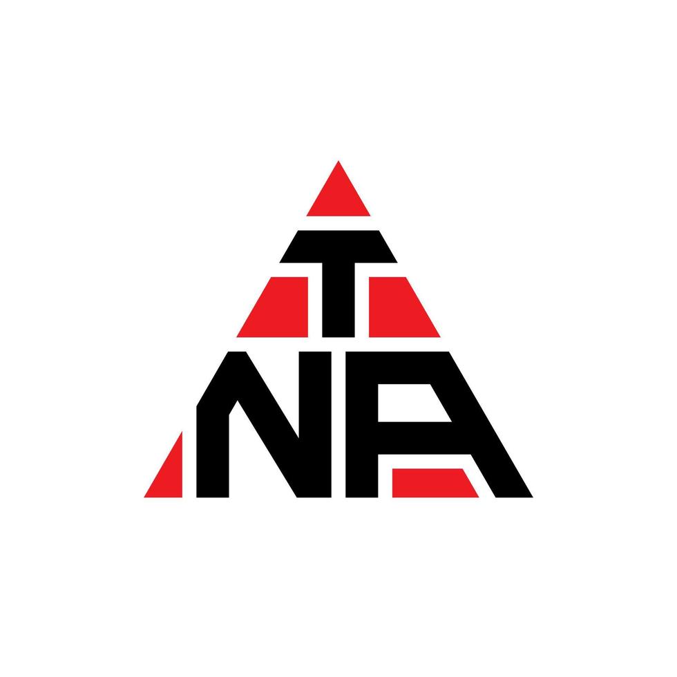 diseño de logotipo de letra triangular tna con forma de triángulo. monograma de diseño de logotipo de triángulo de tna. plantilla de logotipo de vector de triángulo de tna con color rojo. logotipo triangular de tna logotipo simple, elegante y lujoso.