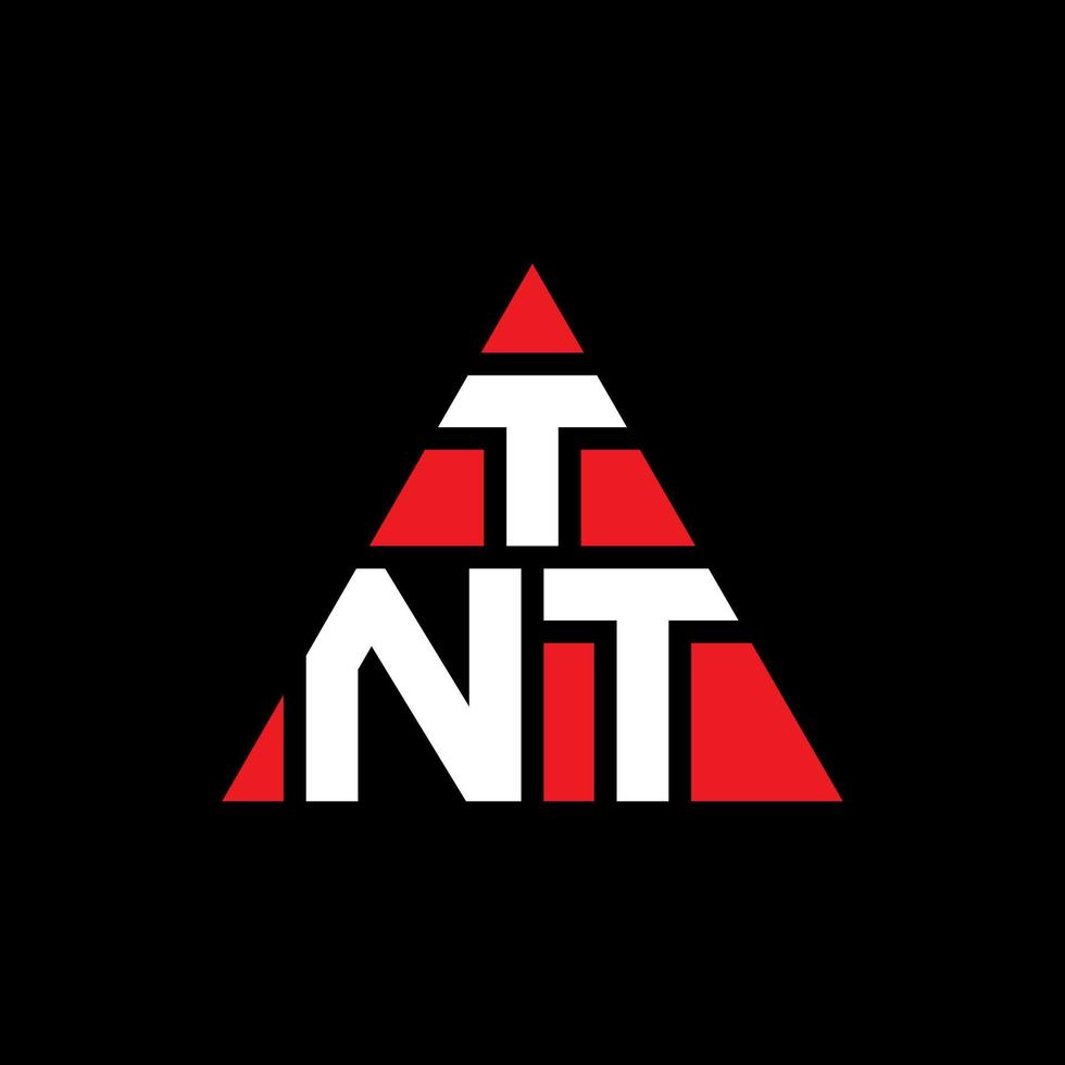 TNT triangle letter logo design with triangle shape. TNT triangle logo design monogram. TNT triangle vector logo template with red color. TNT triangular logo Simple, Elegant, and Luxurious Logo.