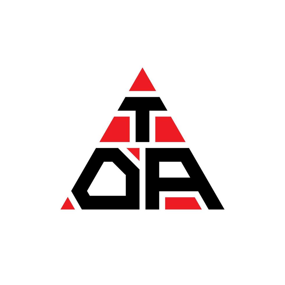 diseño de logotipo de letra triangular toa con forma de triángulo. monograma de diseño de logotipo de triángulo toa. plantilla de logotipo de vector de triángulo toa con color rojo. a un logotipo triangular logotipo simple, elegante y lujoso.