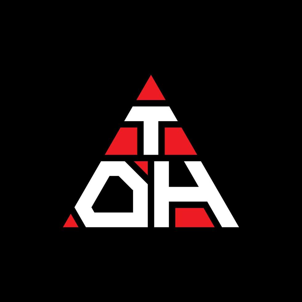 TOH triangle letter logo design with triangle shape. TOH triangle logo design monogram. TOH triangle vector logo template with red color. TOH triangular logo Simple, Elegant, and Luxurious Logo.