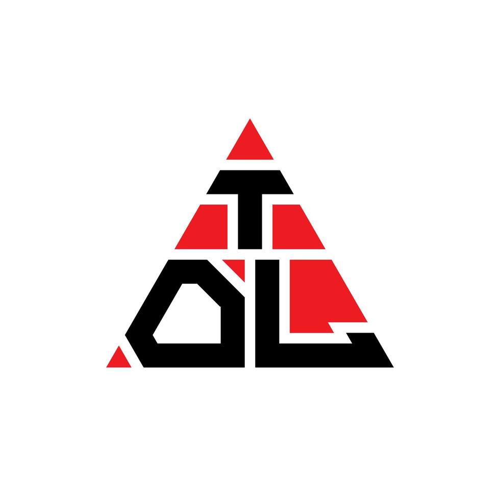 TOL triangle letter logo design with triangle shape. TOL triangle logo design monogram. TOL triangle vector logo template with red color. TOL triangular logo Simple, Elegant, and Luxurious Logo.