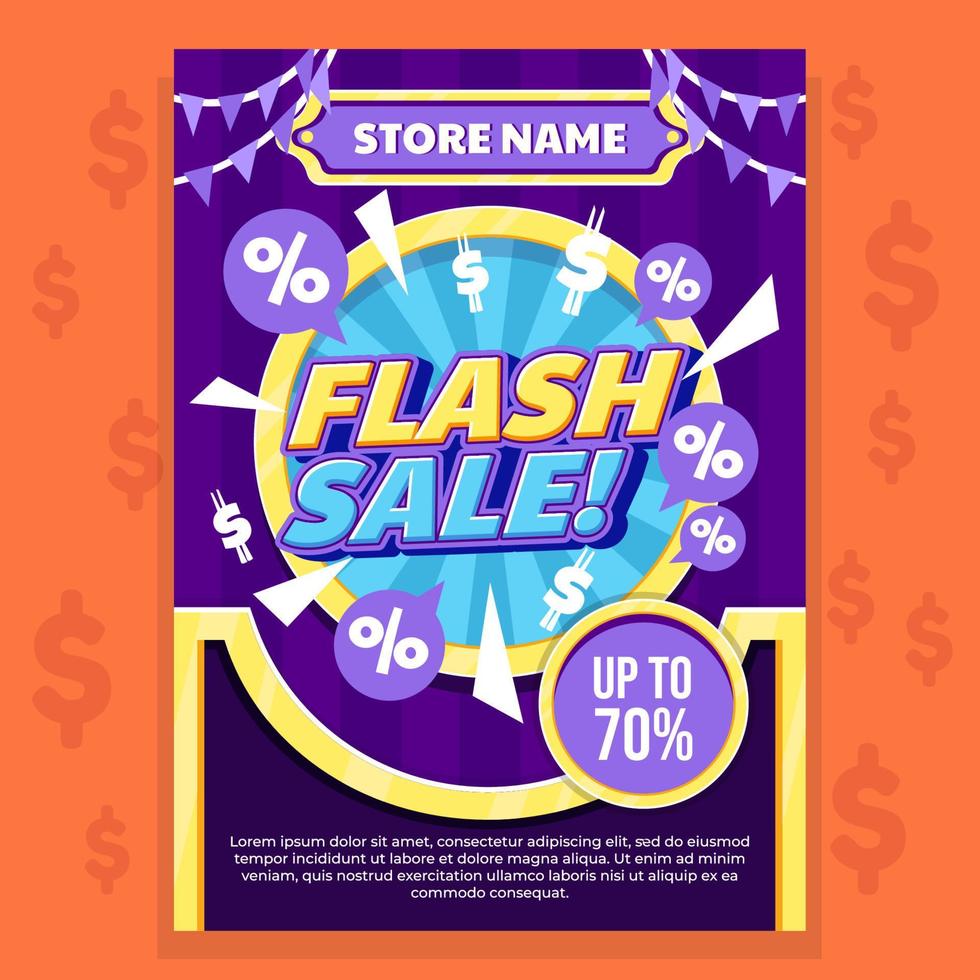 Flash Sale Poster Template vector