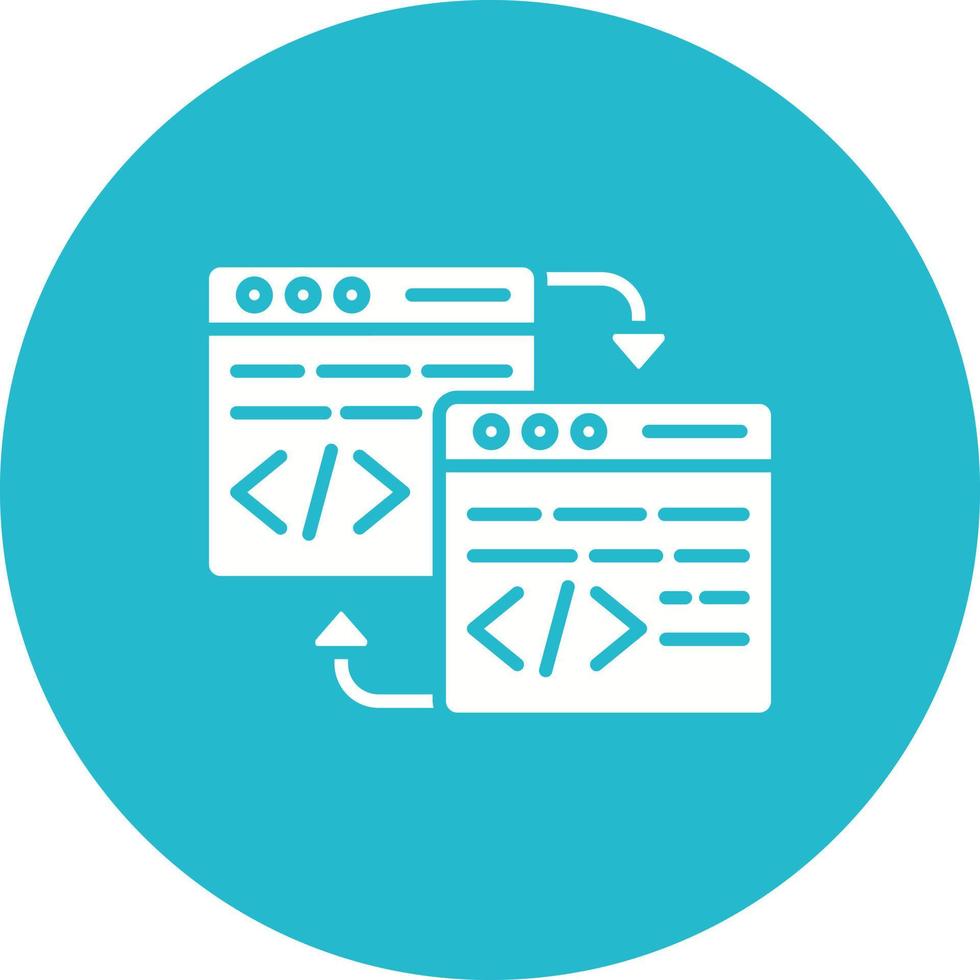 Code Refactoring Glyph Circle Background Icon vector
