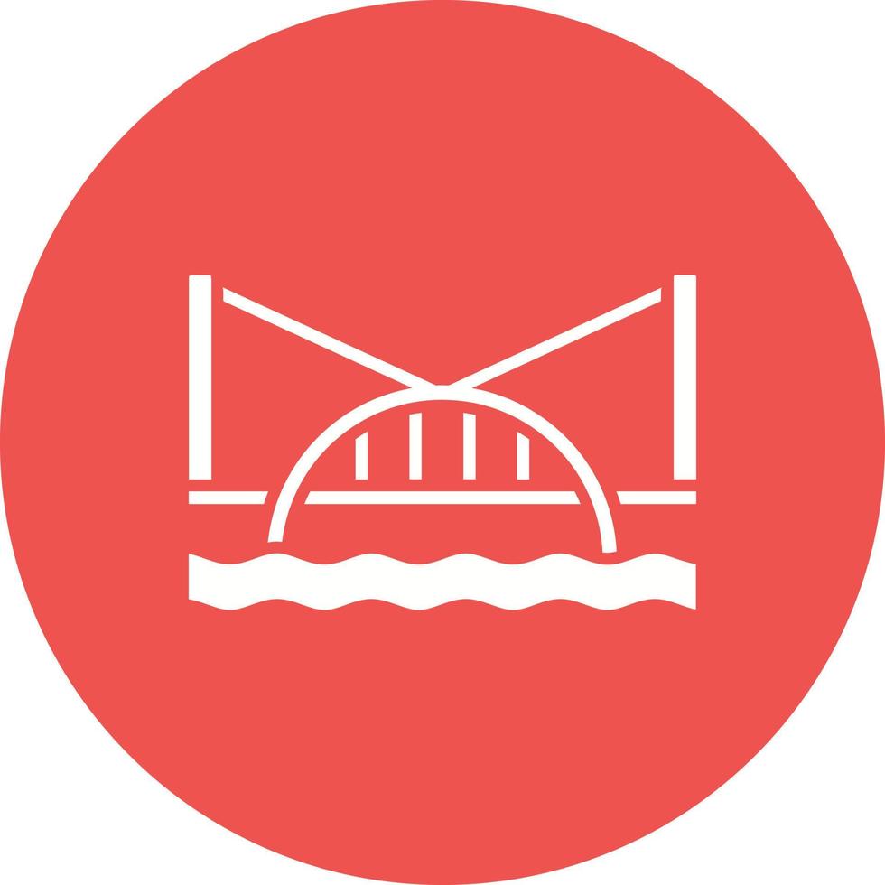 Water Bridge Glyph Circle Background Icon vector