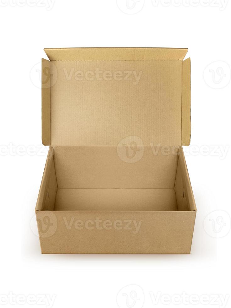blank packaging boxes - open mockup, isolated on white background photo
