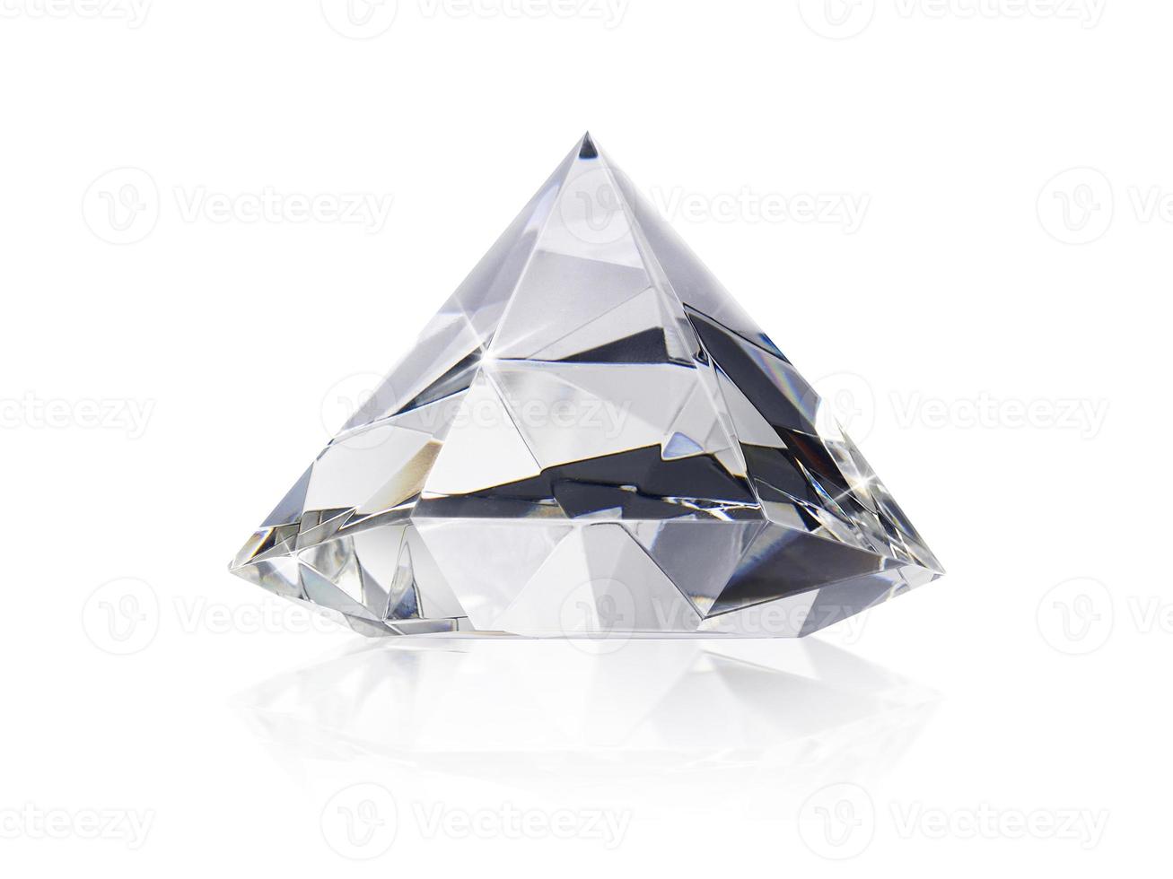 Dazzling diamond on white background photo