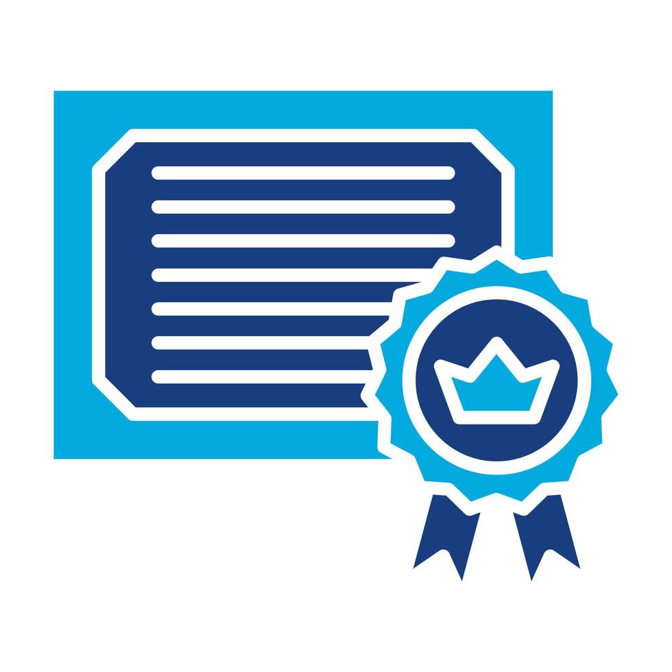 Certificate Glyph Two Color Icon vector