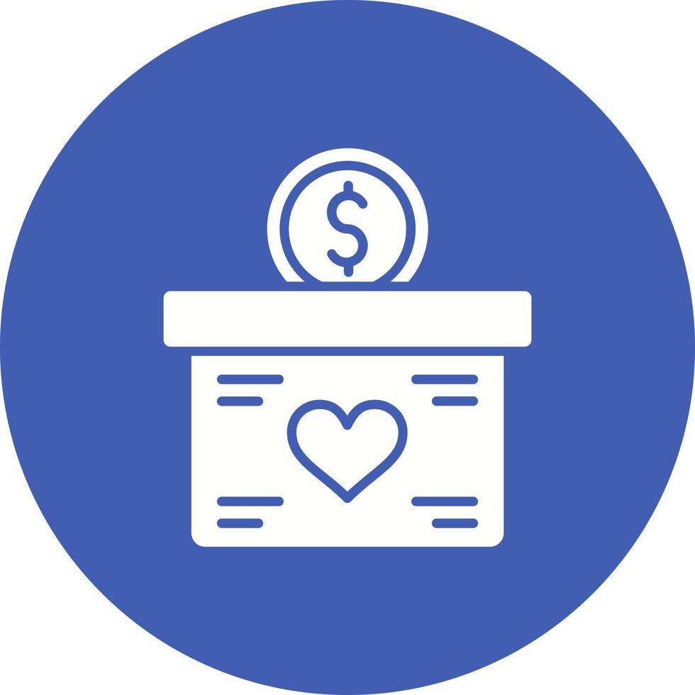 Donation Box Glyph Circle Background Icon vector