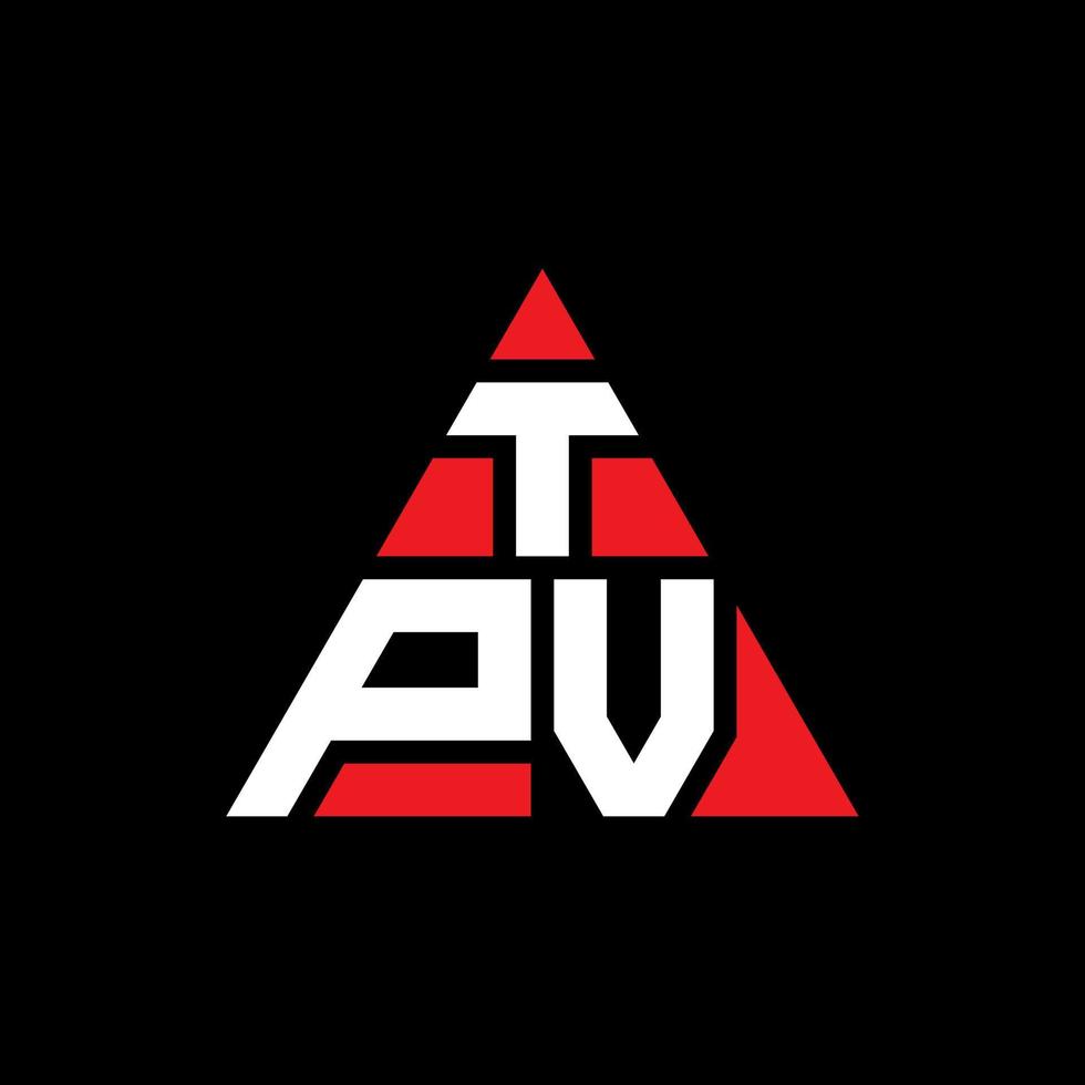 diseño de logotipo de letra triangular tpv con forma de triángulo. monograma de diseño de logotipo de triángulo tpv. plantilla de logotipo de vector de triángulo tpv con color rojo. logo triangular tpv logo simple, elegante y lujoso.