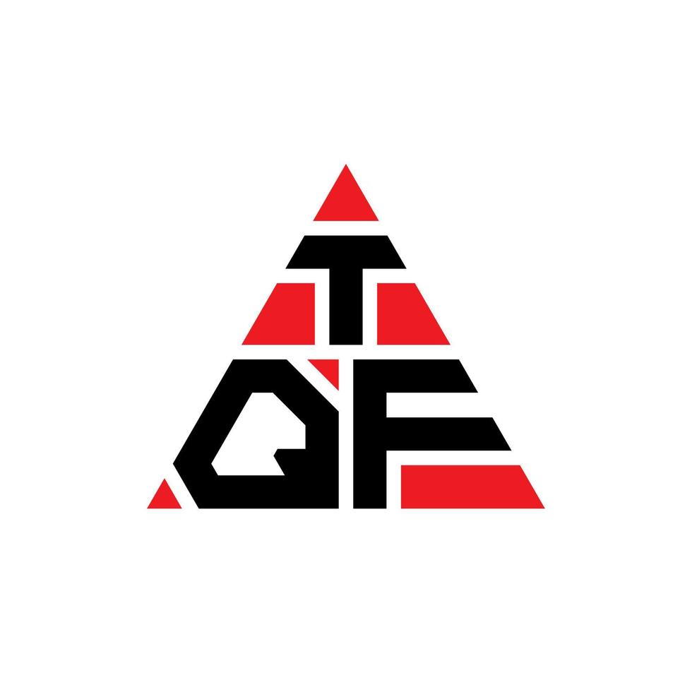 diseño de logotipo de letra triangular tqf con forma de triángulo. monograma de diseño de logotipo de triángulo tqf. plantilla de logotipo de vector de triángulo tqf con color rojo. logotipo triangular tqf logotipo simple, elegante y lujoso.