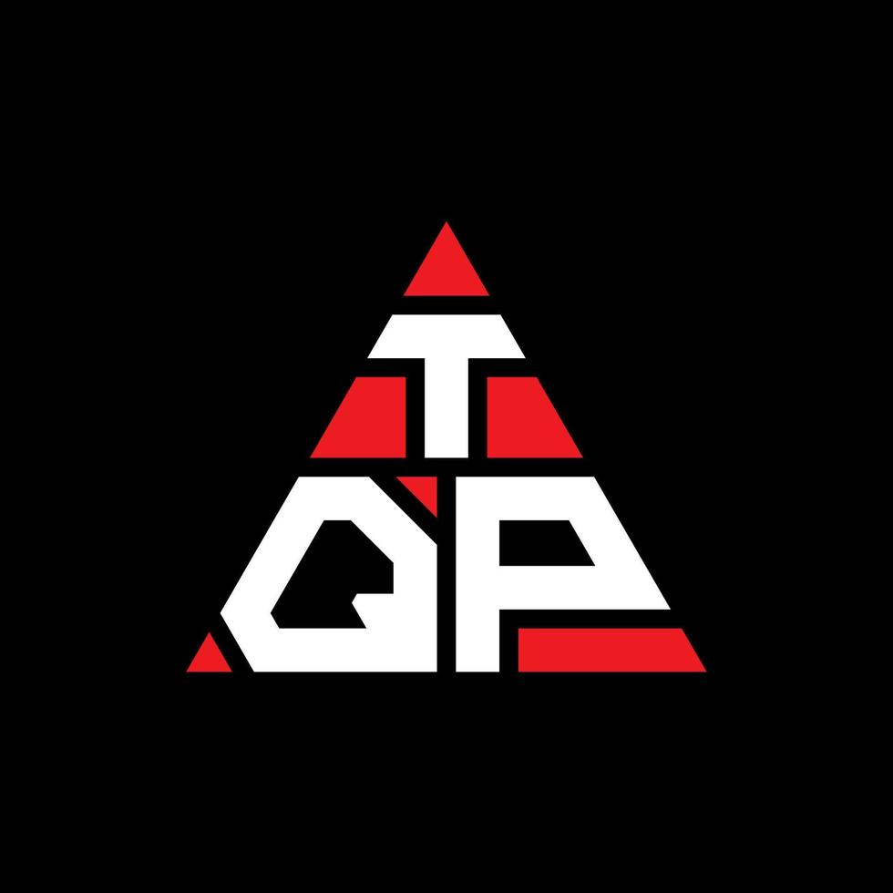 diseño de logotipo de letra triangular tqp con forma de triángulo. monograma de diseño de logotipo de triángulo tqp. plantilla de logotipo de vector de triángulo tqp con color rojo. logotipo triangular tqp logotipo simple, elegante y lujoso.