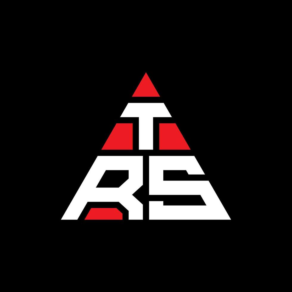 diseño de logotipo de letra triangular trs con forma de triángulo. monograma de diseño de logotipo de triángulo trs. plantilla de logotipo de vector de triángulo trs con color rojo. logotipo triangular trs logotipo simple, elegante y lujoso.